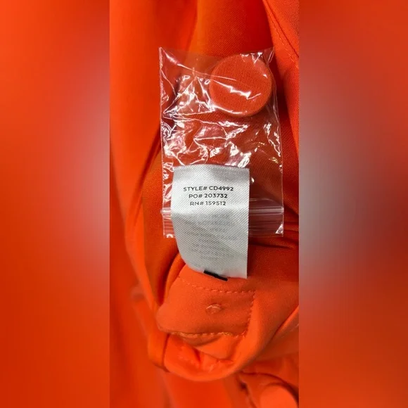 Lulus Masterfully Mod Bright Orange Side Button Midi Dress XXS NWT - Picture 6 of 9
